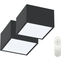 IMMAX NEO set 2x CANTO SMART stropné svetlo 15x15cm 12W čierne Zigbee 3.0 DO, TUYA