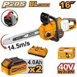 Ingco CGSLI401682 AKU řetězová pila vč. baterie 2ks a nabíječky