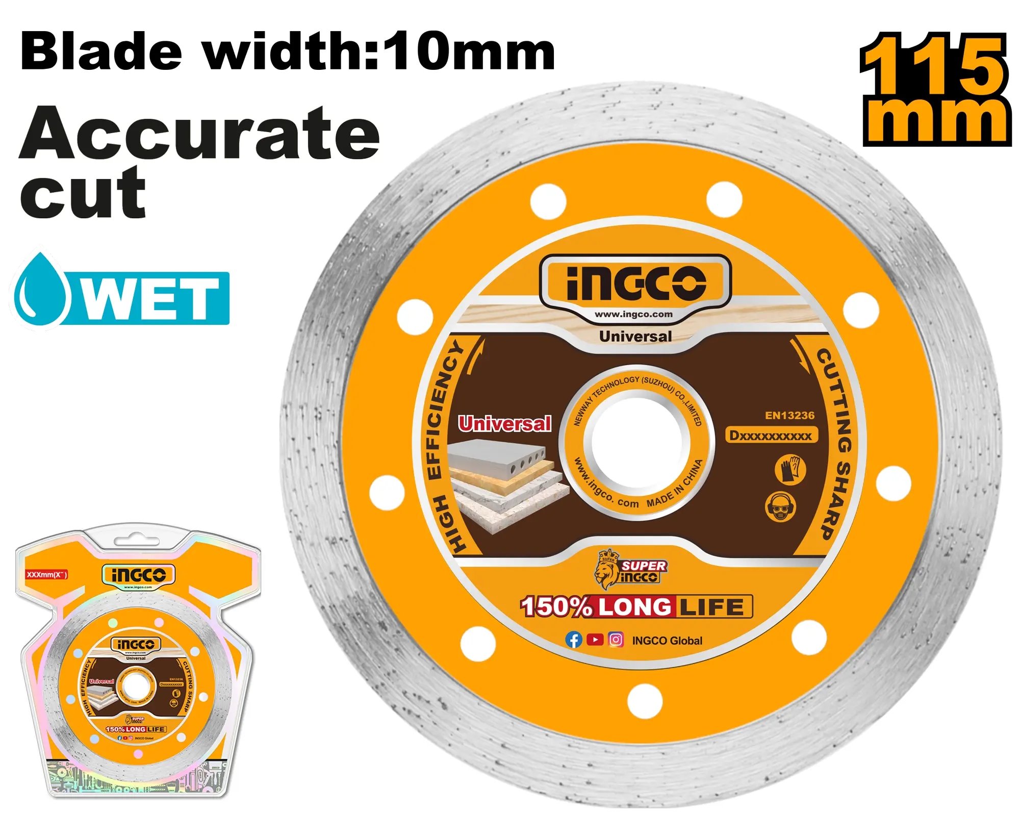 Ingco DMD021151 Kotouč řezný diamantový 115 mm