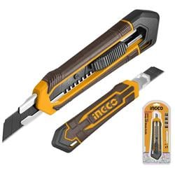 Ingco HKNS11815 Nůž odlamovací 18x100mm s tlačítkem, 3x čepel
