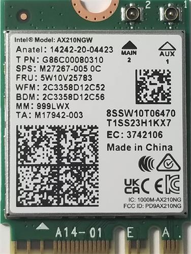 Intel NIC AX210NGW 2230 2x2 AX R2 6GHz + BT, vPro (AX210.NGWG ...