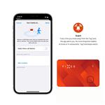 Inteligentná sledovacia karta FIXED Tag Card s podporou funkcie Find My, bezdrôtové nabíjanie, oranžová