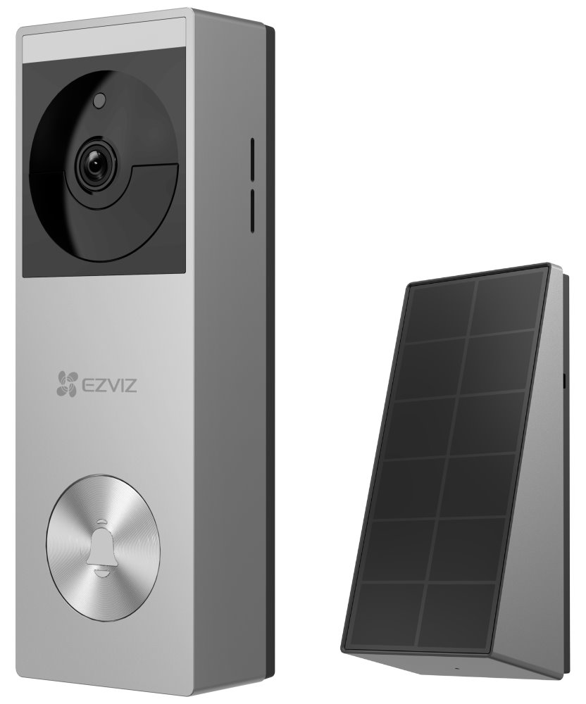 Inteligentný zvonček EZVIZ s kamerou HP3 Pro/ Wi-Fi/ rozlíšenie 2048 x 1296/ napájanie zo siete a z batérie/ sivá a strieborná farba