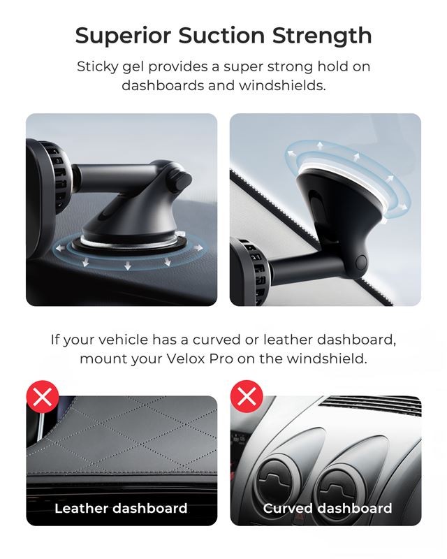 iOttie Velox Pro MagSafe Magnetic Wireless CryoFlow Cooling Dash & Windshield Car Mount