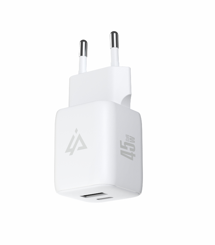iPEAX GaN síťová nabíječka 45 W (USB-C + USB-A), bílá