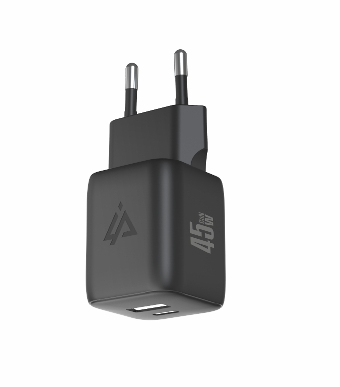 iPEAX GaN síťová nabíječka 45 W (USB-C + USB-A), černá
