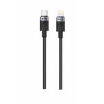 iPEAX TEXTILNÍ KABEL USB-C / LIGHTNING 1M, USB 2.0 ČERNÝ