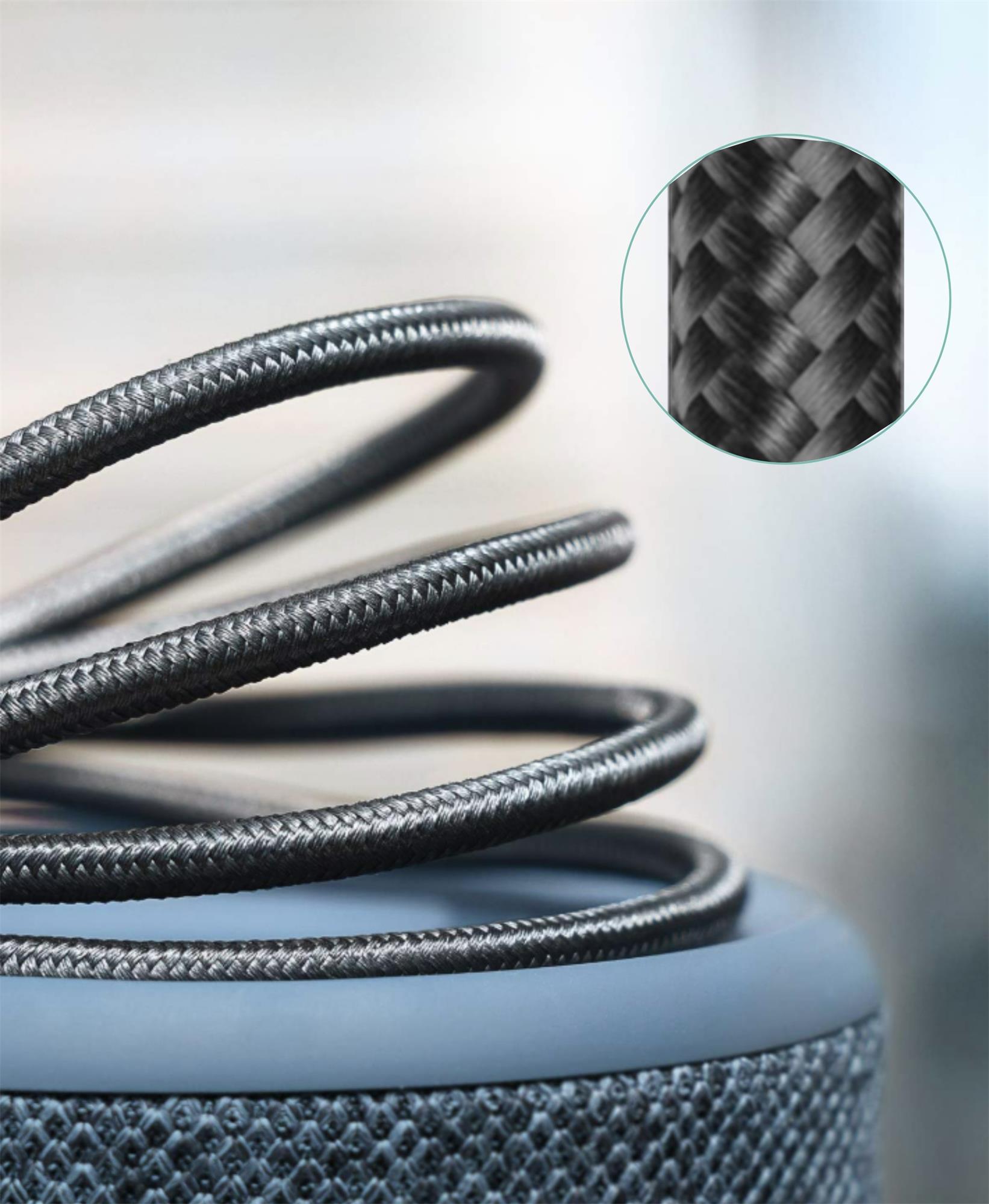 iPEAX textilní kabel USB-C / USB-C 1,5 m, USB 2.0, černý