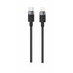 iPEAX textilný kábel USB-C / Lightning 1 m, USB 2.0, čierny