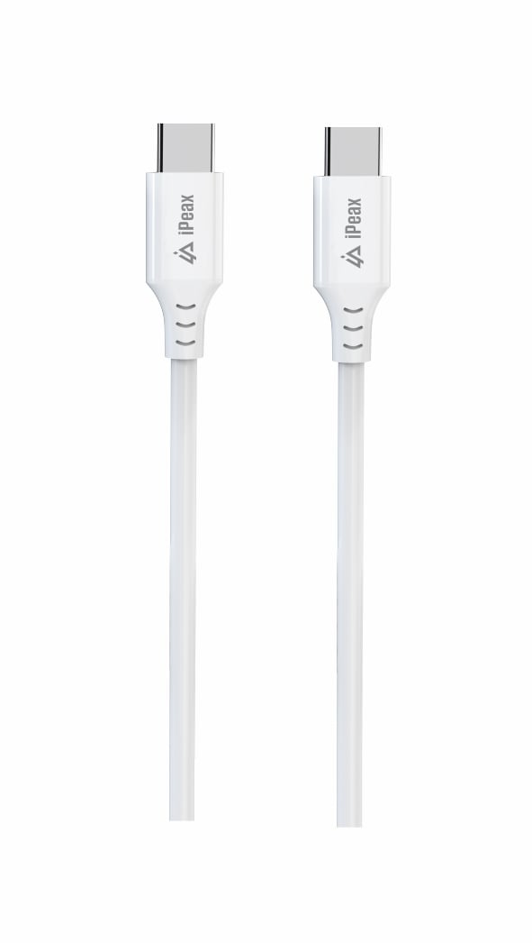 iPEAX TPU kábel USB-C / USB-C 1 m, USB 2.0, biely