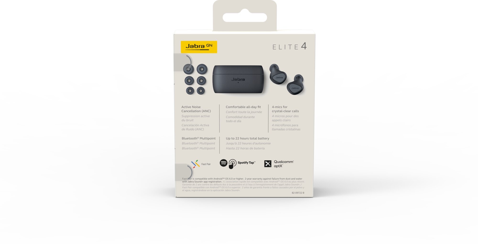 Jabra Elite 4, sivá, ANC