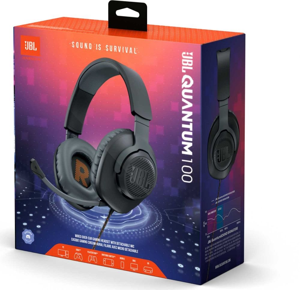 JBL QUANTUM100BLK - drátová sluchátka
