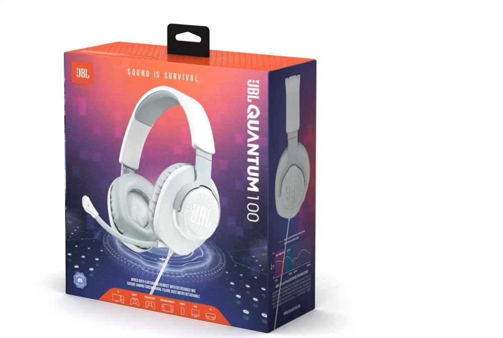 JBL QUANTUM100WHT - drátová sluchátka