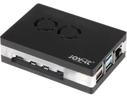 Joy-it case Acryl Fan pro Pi 4 B, černá RB-CaseP4+03B - Elektronické stavebnice