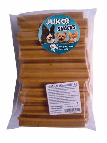 JUKO Snacks Dentální kříž Drůbeží 1 kg (cca 45 ks)