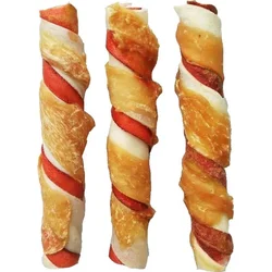 JUKO Snacks Tyč buvolí kroucená obalená kuřecím masem 12,5 cm (20 ks)
