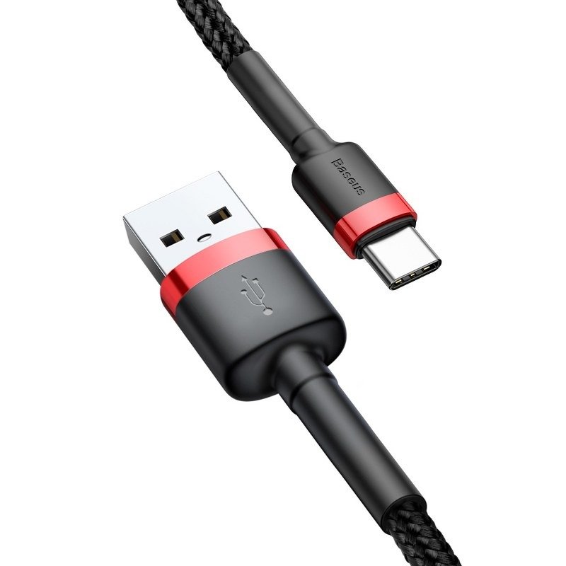 Kábel Baseus Cafule USB-C 2A 2 m (červeno-čierny)
