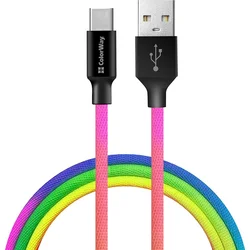 Kábel ColorWay USB-C 1 m 2,4 A, viacfarebný