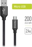 Kábel ColorWay USB/Micro USB 2 m/2,4 A/čierny
