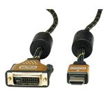 Kábel DVI Roline DVI-D 24+1 polovičná zástrčka, zástrčka HDMI-A 1,50 m