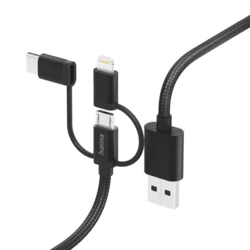 Kábel Hama USB 3v1: micro USB, USB-C, Lightning, 1,5 m