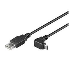 Kabel microUSB, konektor do úhlu 90°, 1,8m 