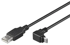 Kábel PremiumCord micro USB 2.0, A-B, 90° konektor, 1,8 m
