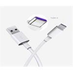 Kábel PremiumCord USB-C/M - USB 2.0 A/M, super rýchle nabíjanie 5A, biely, 1 m