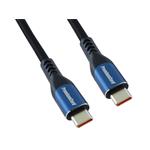 Kábel PremiumCord USB-C ( USB 3.2 GEN 2x2, 5A, 100W, 20Gbit/s ) 3 m, bavlnený oplet
