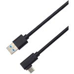 Kábel PremiumCord USB typu C/M so zahnutým konektorom 90° - USB 3.0 A/M, 50 cm