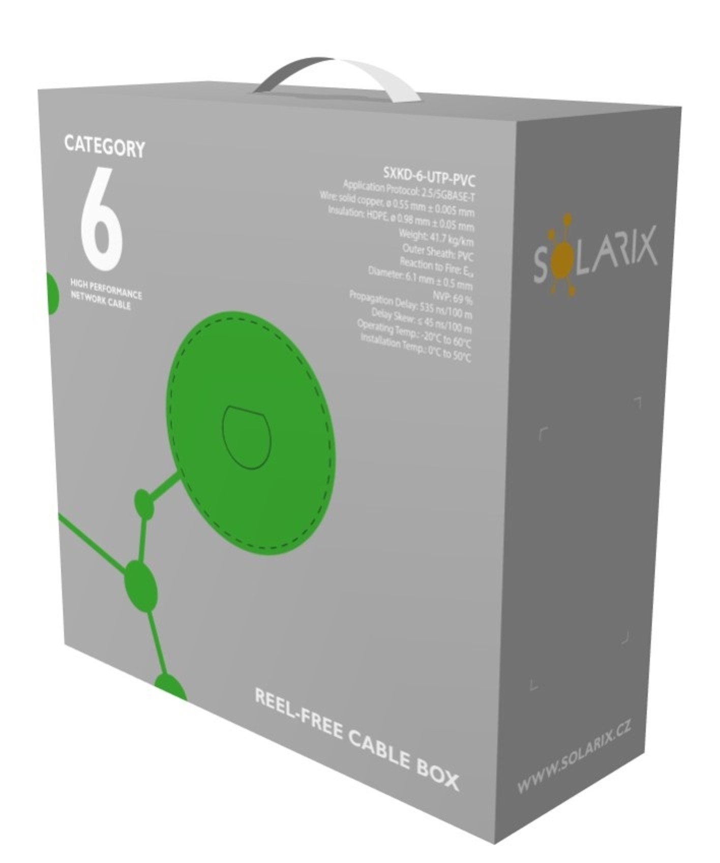 Kábel SOLARIX, CAT6 UTP PVC, 100 m, krabica