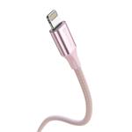 Kábel Swissten Textile II USB-C / Lightning 1,5 m, ružový