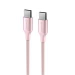 Kábel Swissten Textile II USB-C / USB-C 1,5 m, ružový