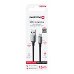 Kábel Swissten Textile II USB / Lightning 1,5 m, čierny