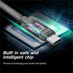 Kábel Swissten Textile USB-C / USB-C, 1,2 m, sivý