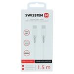 Kábel Swissten TPE USB-C / USB-C 100 W, biely