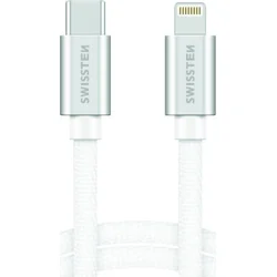 Kábel Swissten USB-C / Lightning, strieborný, 1,2 m  