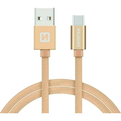 Kábel Swissten USB-C, zlatý, 1,2 m  