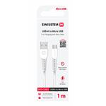 Kábel Swissten USB / Micro USB 1 m, biely