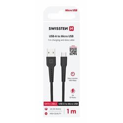 Kábel Swissten USB / Micro USB 1 m, čierny
