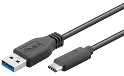 Kábel USB 3.1 USB-C/male - USB 3.0 A/male, čierny, 0,5 m