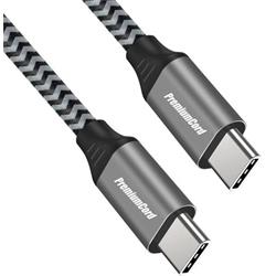 Kabel USB-C M/M, 100W 20V/5A 480MB/s bavlněný oplet, 2m