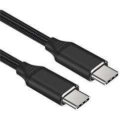 Kabel USB-C M/M, 240W 480Mbps černý bavlněný oplet, 1m