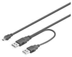 KABEL USB Y 2xA-B mini, 60cm