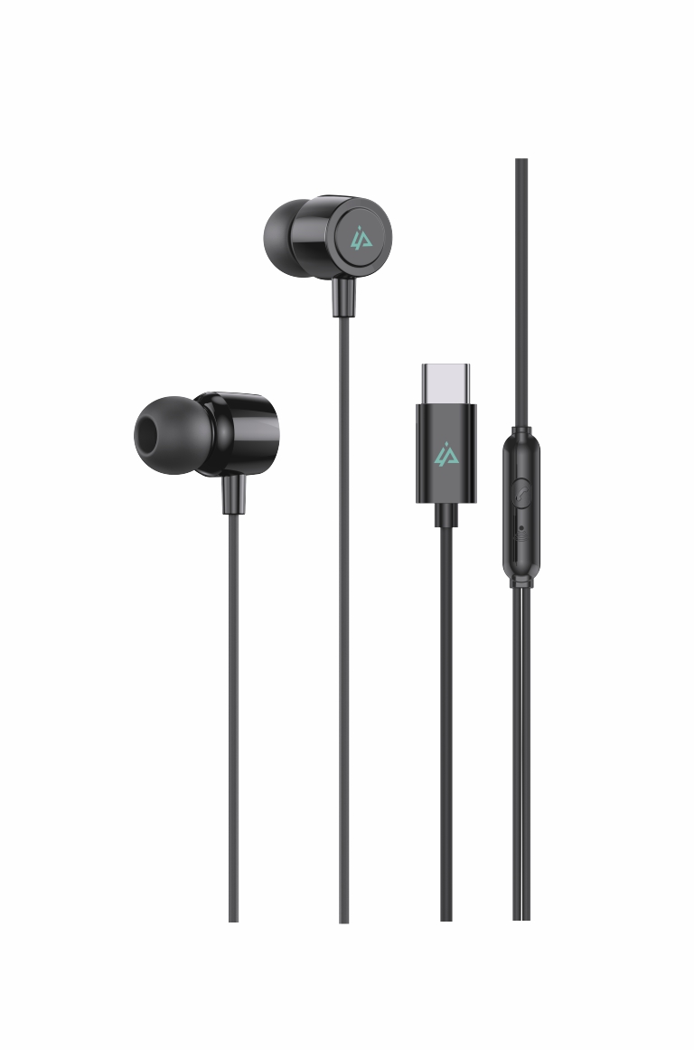 Káblové slúchadlá iPEAX s USB-C, čierne