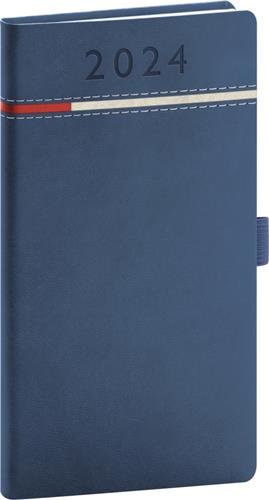 Kapesní diář Tomy 2024, modro-červený, 9 × 15,5 cm