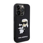 Karl Lagerfeld 3D gumový zadný kryt Karl and Choupette pre iPhone 13 Pro Black