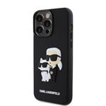 Karl Lagerfeld 3D gumový zadný kryt Karl and Choupette pre iPhone 13 Pro Max Black