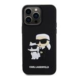 Karl Lagerfeld 3D gumový zadný kryt Karl and Choupette pre iPhone 13 Pro Max Black