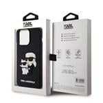 Karl Lagerfeld 3D gumový zadný kryt Karl and Choupette pre iPhone 13 Pro Max Black
